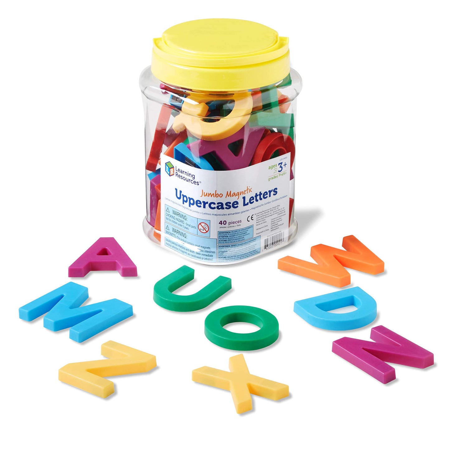 Learning Resources Jumbo Magnetic Uppercase Letters - Magnetic ABC, Alphabet Recognition for Preschoolers, Phonics and Spelling, Classroom, Teach Toddler Reading, Educational Toy, Gifts for Kids