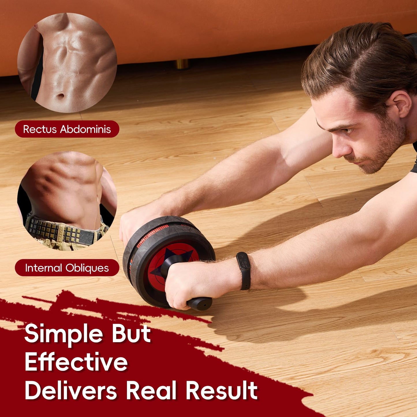 Ab Roller Wheel for Abs Workout - Abdominal Exercise Equipment with 2 Knee Pads for Home Gym, Core Strength Training, Fitness Equipment for Men & Women