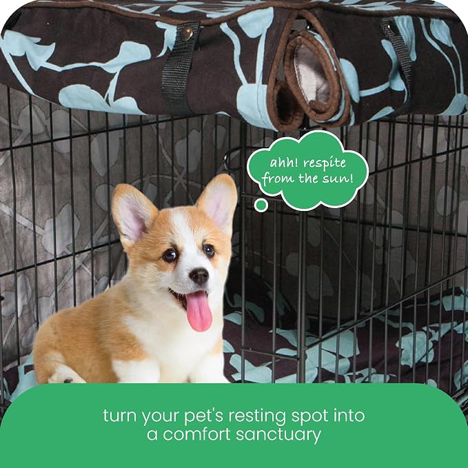 Molly Mutt Your Hand in Mine Dog Crate Cover, 100% Cotton Canvas Cover with 2 Roll-Up Panels, Ideal for Dog or Cat Crate, Durable, Washable, and Free of Harmful Chemicals, 30" x 21" x 24"