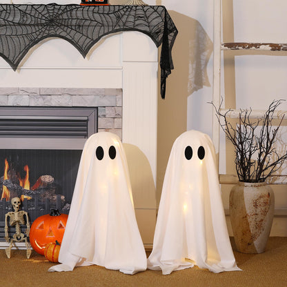 Halloween Decorations -2 Packs Spooky Ghosts with Lights-Scary Ghost for Halloween Decor Indoor Party Home Table Room Kitchen and Fireplace Decor