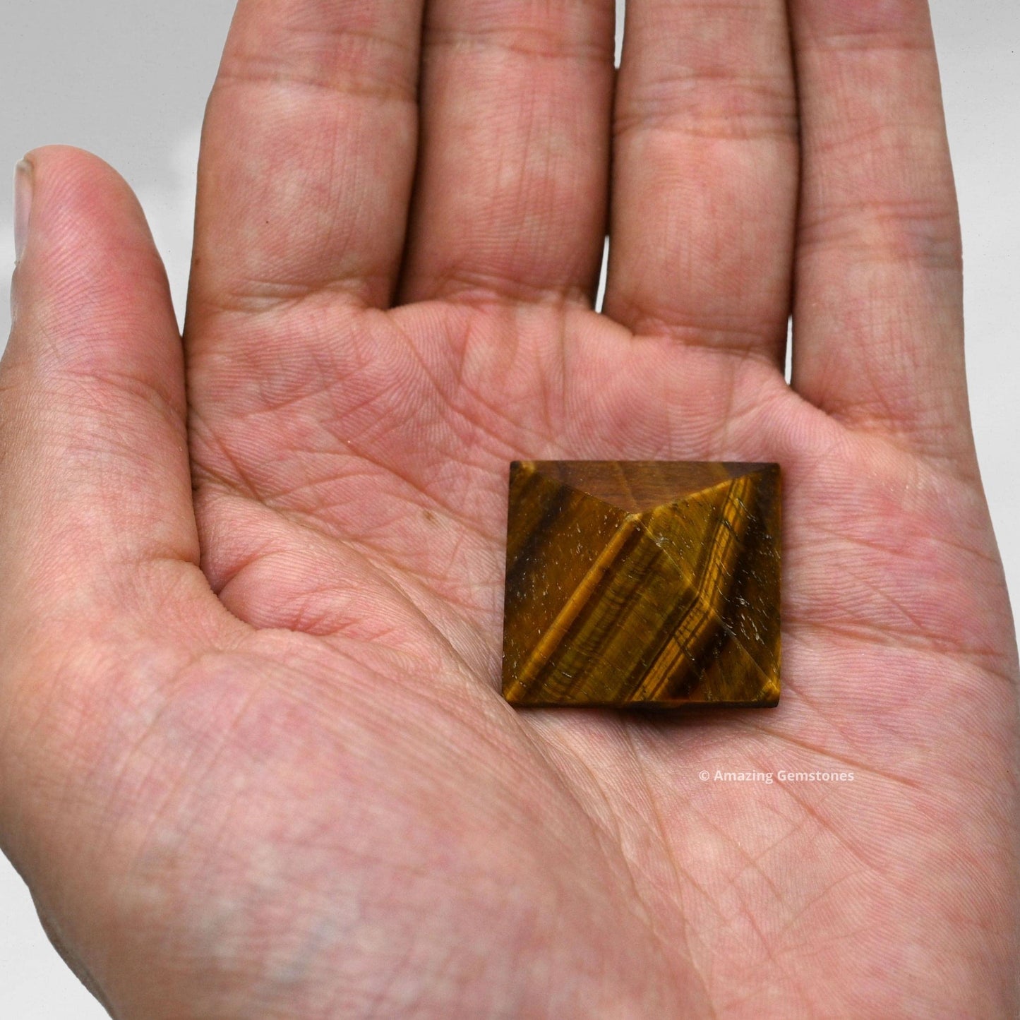 Amazing Gemstone Tigers Eye Pyramid Crystal Healing Stones - 1" Great Pyramid Figurine of Natural Stone Pyramid for Meditation, Reiki, Chakra Balancing and Crystal Pyramids Grid