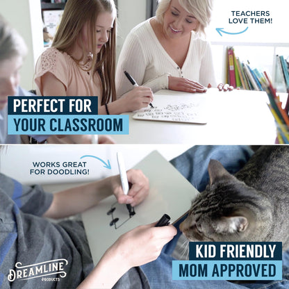Dry Erase Lapboards Student Pack of 30 | 9 x 12 inch Double Sided White Boards (Plus Accessories) | Small Mini White Dry Erase Boards for Students Whiteboards, Teacher Supplies, Classroom