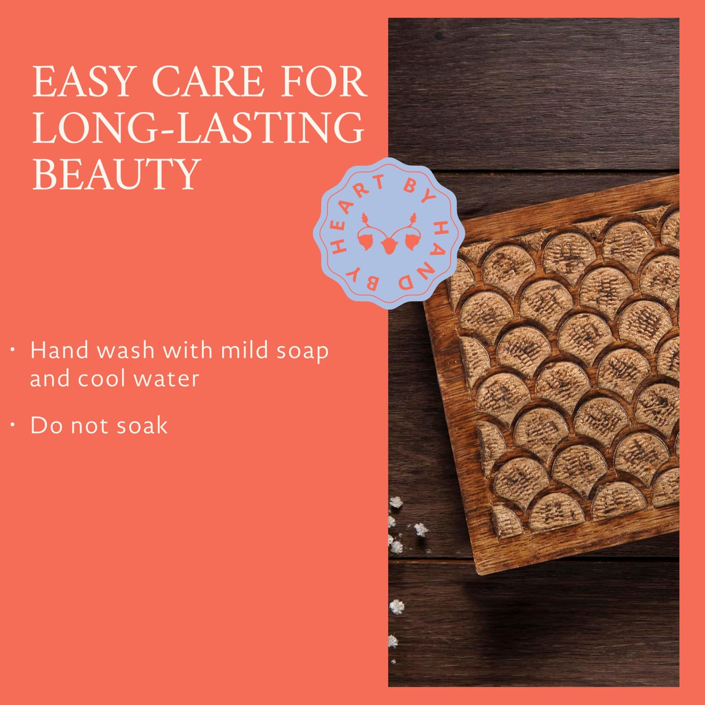 Mela Artisans 10.5” x 7.5” x 4” Mango Wood Box with Lid – Carved Scallop Medium Burnt – Handcrafted Wooden Keepsake Box – Extra Large Decorative Storage for Jewelry, Memory & Home Décor Accents