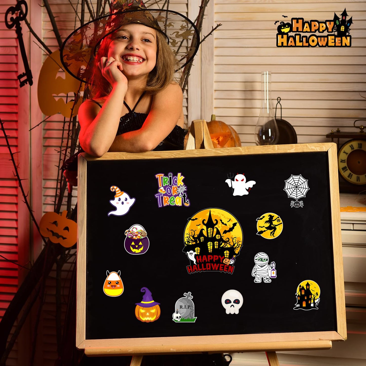 20PCS Halloween Refrigerator Magnets, Pumpkin Fridge Magnet Sticker Trick or Treat Strong Magnet Removable Halloween Decorative Magnets for Fridge Whiteboard Locker
