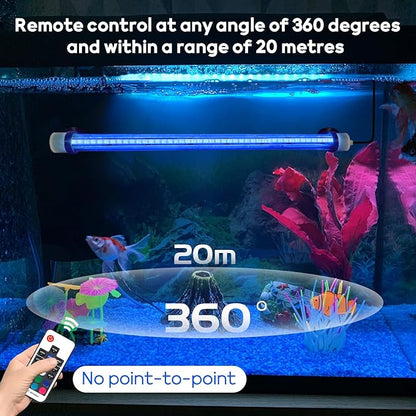 Submersible Led Aquarium Light:Full Spectrum Aquarium Lighting for Aquatic Pet Lovers - Underwater Fish Aquarium Lights with Remote and Suction for 11.8 Inch Saltwater Freshwater Tanks
