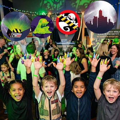 Sauyoza 36 Pack Green Ghost Party Favors LED Finger Lights for Kids, Green Ghost Themed Goodie Bag Stuffers, Classroom Treasure Box Prizes, Glow in the Dark Ghost Party Supplies