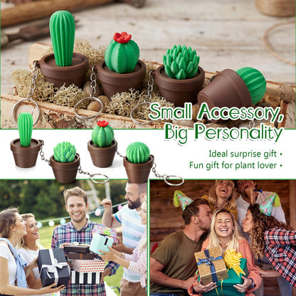 Gerrii 24 Sets Plant Lover Gifts Succulent Cactus 3D Clicker Fidget Keychains Inspirational Cards Bulk 3D Press Stress Relief Sensory Keychain Employee Appreciation Positive Gifts for Coworker Teacher