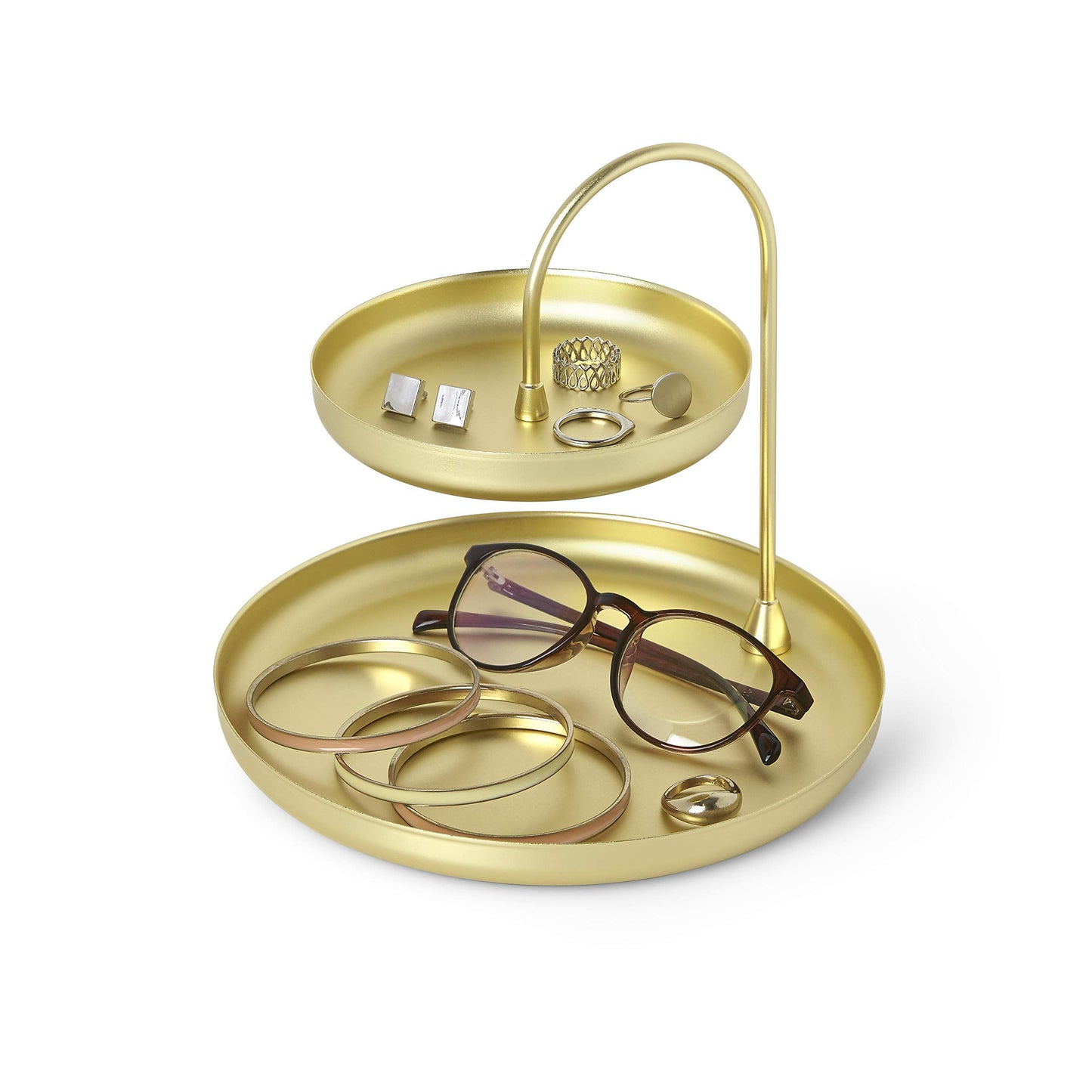 Umbra Poise Large, Double, Attractive Storage You Can Leave Out, Two-Tiered Jewelry Tray, Black