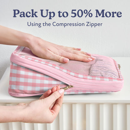 VANDEL Space-Saving Compression Packing Cubes for Kids + Women, Compressible Carry On Suit Case Organizer Luggage Kids Packing Cubes for Baby Bag Organizer Pouches for Luggage, Treavel Suitcase Cube