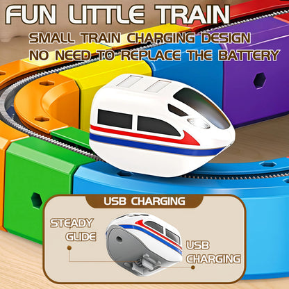 123PCS Infinity Racer MagneticTrain Set, STEM Train Set for Boys & Girls Ages 3-8, Children's