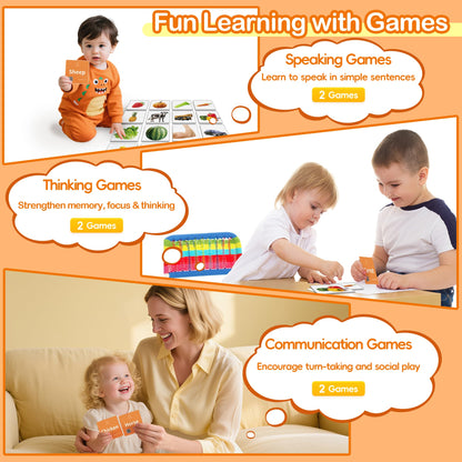 ALSOLIFE 80 Nouns Flash Cards for Toddlers 2-3, Key Vocabulary Flashcards, Sturdy & Durable Realistic Picture Cards for Speech Therapy, Autism Flash Cards for ABA Therapy and Special Education