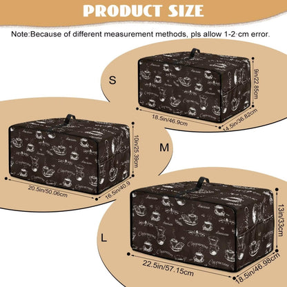 Pzuqiu Coffee Pattern Bread Machine Dust Cover with Multiple Pockets Anti Greasy Dustproof Bread Maker Dust Covers Fingerprint Protection Machine Washable