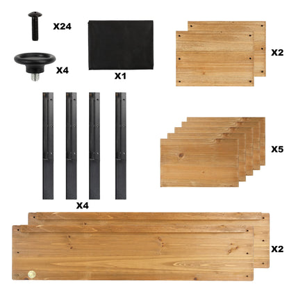 OIPRTGFJ Wood Rectangular Garden Planter Box Raised Garden Bed Outdoor,Planters for Outdoor Plants 37x13x15in Elevated Planter Box for Herbs Vegetables Flowers Great for Patio Deck Balcony