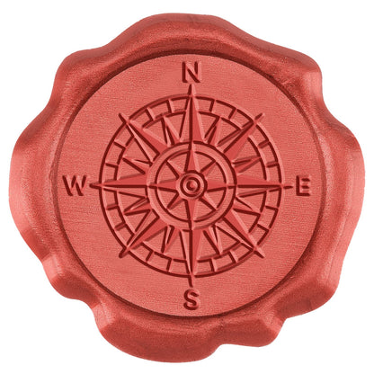 CRASPIRE 50pcs Red Wax Seal Stickers Compass Self Adhesive Wax Seal Stamp Stickers Envelope for Wedding Invitation Scrapbook DIY Craft Adhesive Waxing Party Gift Wrapping
