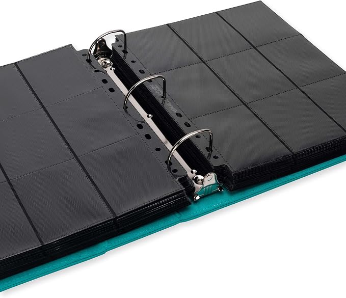 Vault X Large Ring Binder, 900 Cards, fits 9 Pocket Pages, Exo-Tec Material, 3 D-Ring Folder, for Trading Cards (Teal)