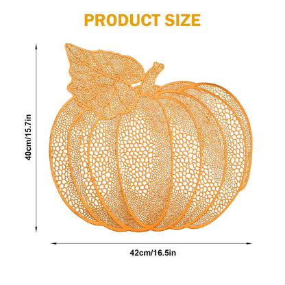 Qancesd Fall Pumpkin Placemats, Set of 6 Halloween Thanksgiving Placemats, Autumn Harvest Place Mats Home Table Decorations, Orange