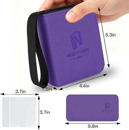 Trading Card Binder, Mini 1-Pocket Trading Card Binder with 20 Pages, Portable Card Album Holds 40 Cards for TCG, MTG, Sports Cards & Game Cards etc(Purple)
