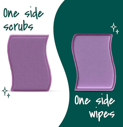 Scotch-Brite Dobie Stay Clean Scrubbers, Non-Scratch Dual-Sided Dish Sponges with Absorbent Cloth Side, Odor Resistant Scrubbing Pads for Dishes and Household Cleaning, 8-Pack