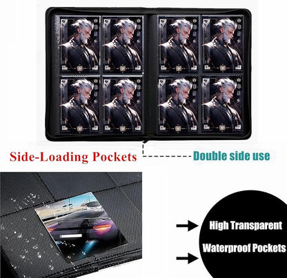 Trading Card Binder 4 Pocket, 240 Pockets Ringless PU Cover Card Collection Binder, Double Sided Card Binder Collector Album, Card Folder for MTG, TCG, Sports Cards, Game Card (Purple, 4Pockets)