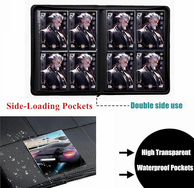 Trading Card Binder 4 Pocket, 240 Pockets Ringless PU Cover Card Collection Binder, Double Sided Card Binder Collector Album, Card Folder for MTG, TCG, Sports Cards, Game Card (Teal, 4Pockets)
