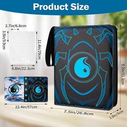 9 Pocket Card Binder for MTG/YGO/PTCG/Game Cards, Holds 900 Cards,Premium Card Collector Book for TCG Players,Toys Gifts for Kids(Blue)