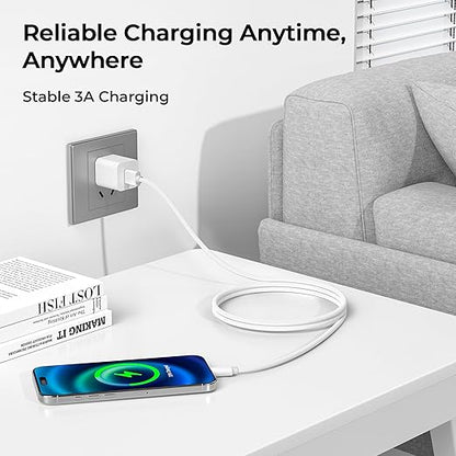 Basesailor for Airpods Pro 3 USB Type C Charger Cable 6.6FT 2Pack,Car Charging Cord for New iPhone 17 Air 16,Samsung Galaxy S10 S10E 10E S20 FE S24 S23 S21 S22 Plus Ultra,A51 A52 A53,Google Pixel 9 XL