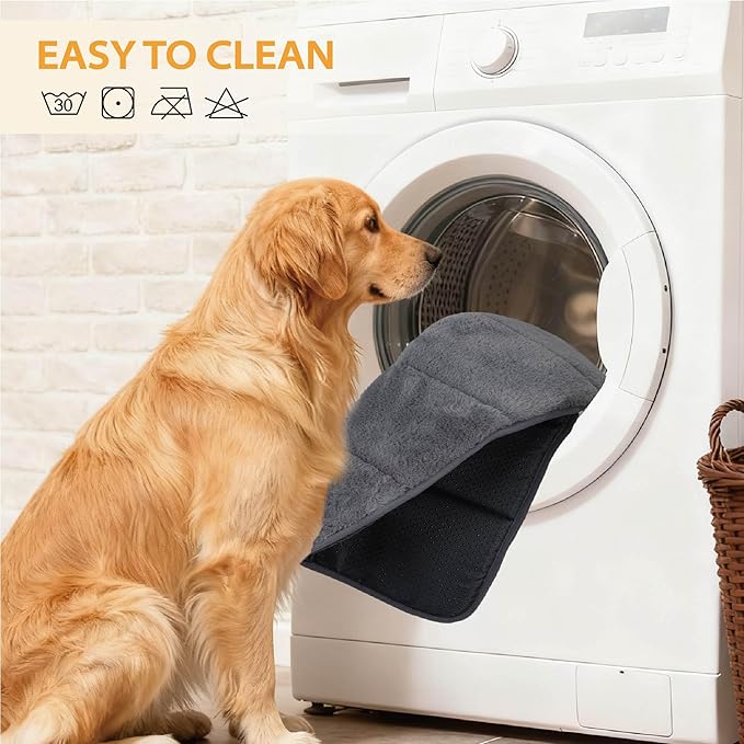 Dog Crate Pad for Small Dogs - 24x18 Memory Foam Dog Bed, Washable & Anti-Slip Dog Bed Mat, Ultra Soft Kennel Pad for Dogs Cozy Sleeping Mat, Khaki