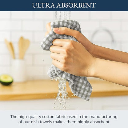 LANE LINEN Cotton Kitchen Towels Set, Quick-Drying Dish Towels, Tea Towels