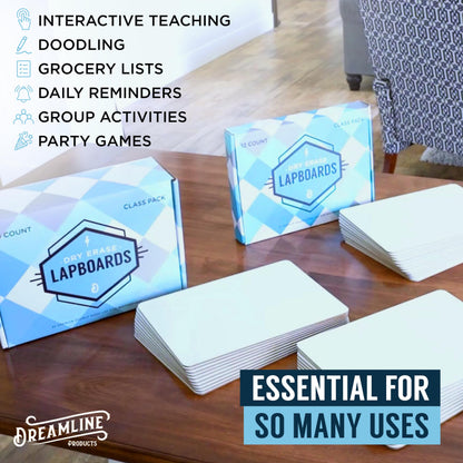 Dry Erase Boards [30pc Double Sided] Lapboards with ClearWipe Coating! Small White Boards - 9" x 12" Mini White Boards for Students, Classroom Teacher Supplies