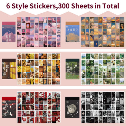 600 Pieces Washi Sticker Set, 12 Set Scrapbooking Diary Planner Album Diary Notebook, Scrapbooking Sticker Journaling Supplies for DIY Arts and Crafts Card Making Laptop Decoration