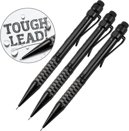 Rite in the Rain Weatherproof Mechanical Twist Pencil, Black Barrel, 0.9mm Black Lead, 3 Pack (No. BK9-3)