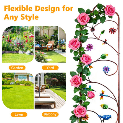 2 Pack Garden Trellis for Climbing Plants, Metal Decorative Vegetables Flowers Vines Fence Trellis for Outdoor Patio 60'' H x 11'' W