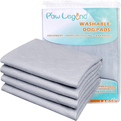 Paw Legend Washable Reusable Dog Pee Pads Super Absorbent (2 Pack) - Washable Reusable Puppy Training Pads | Quality Travel Pee Pads for Dogs | Absorbent and Odor Controlling