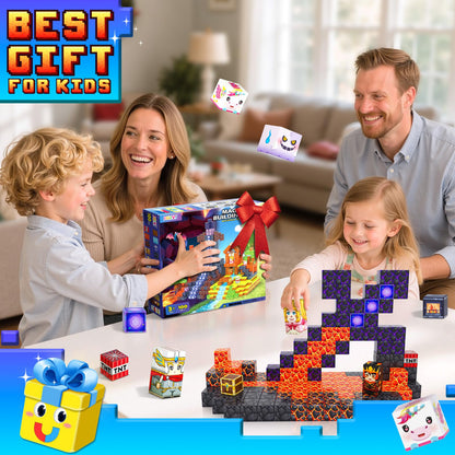 Magnetic Blocks - Build Mine 3D Magworld Forest Lava Set, STEM Magnetic Building Blocks for Kids Ages 4-6 6-8 8-12, Educational Sensory Toys for Toddlers, Birthday Gifts for 3+ Years Old Boys & Girls