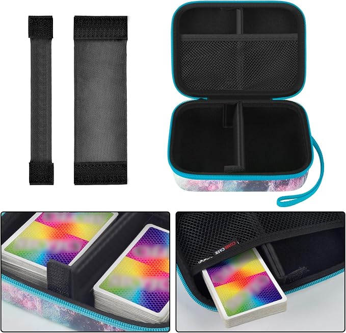 Comecase Cards Holder Case Compatible with PM TCG Cards/for SKYJO/for Five Crowns/for UNO/for Phase 10 Playing Cards, Card Game Storage Organizer Holds Up to 400 Cards - Galaxy (Box Only)