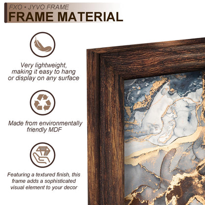 Fxojyvo Engineered Wood 14x24 Picture Frame, Brown Frame for 14 x 24 Inch Picture Poster Photo, Light Weight 14 by 24 Frame with Wood-grain for Wall - 3 Pack/Brown/14 x24