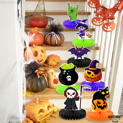 KatchOn, Halloween Honeycomb Centerpieces - Pack of 9 | Halloween Party Table Decorations | Halloween Party Table Centerpieces for Kids Halloween Birthday Party Decorations | Halloween Table Décor