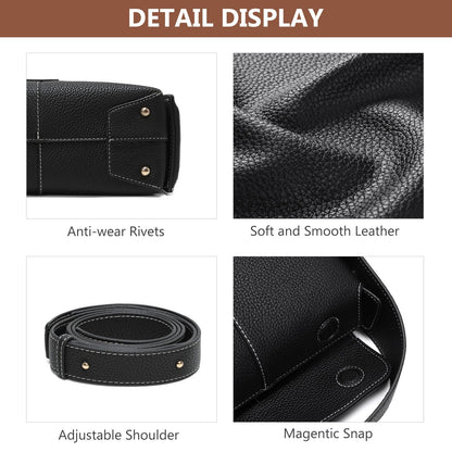 Goinsound Trendy Shoulder Purses Medium Black Handbags For Women Leather Crossbody Bag With Adjustable Strap