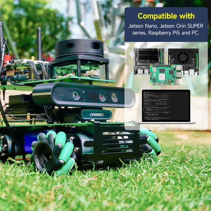 Yahboom ROS2 Robot Jetson Orin Nano Super 4GB Python Programming AI Vision Mapping Navigation 360°Movement for Mechanical Engineers (Sup Ver-with Orin Nano Super 4GB)