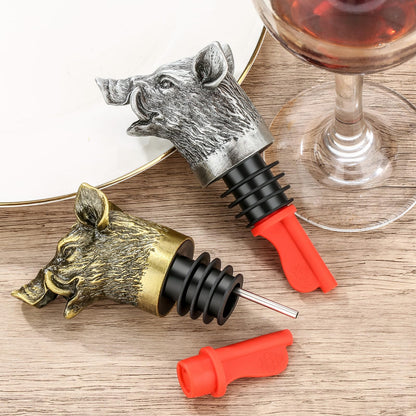 LULLEA Wild Boar Head 2-In-1 Wine Aerator Bottle Pourer and Stopper for Men Women, Hunting Gifts for Hunters, Liquor Bottle Pourers Spout for Alcohol Spirits, Wine Gifts Accessories