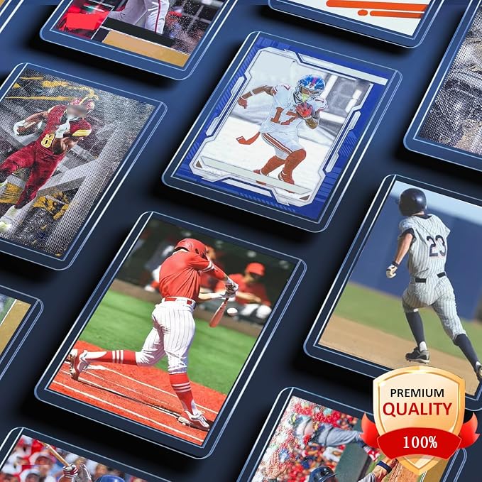 400 Hard Plastic Card Sleeves, Premium Baseball Card Protectors, 3"x 4" Trading Cards Sleeves, Sports Game Cards Holder Top Cases (200 Hard Sleeve + 200 Soft Sleeve)