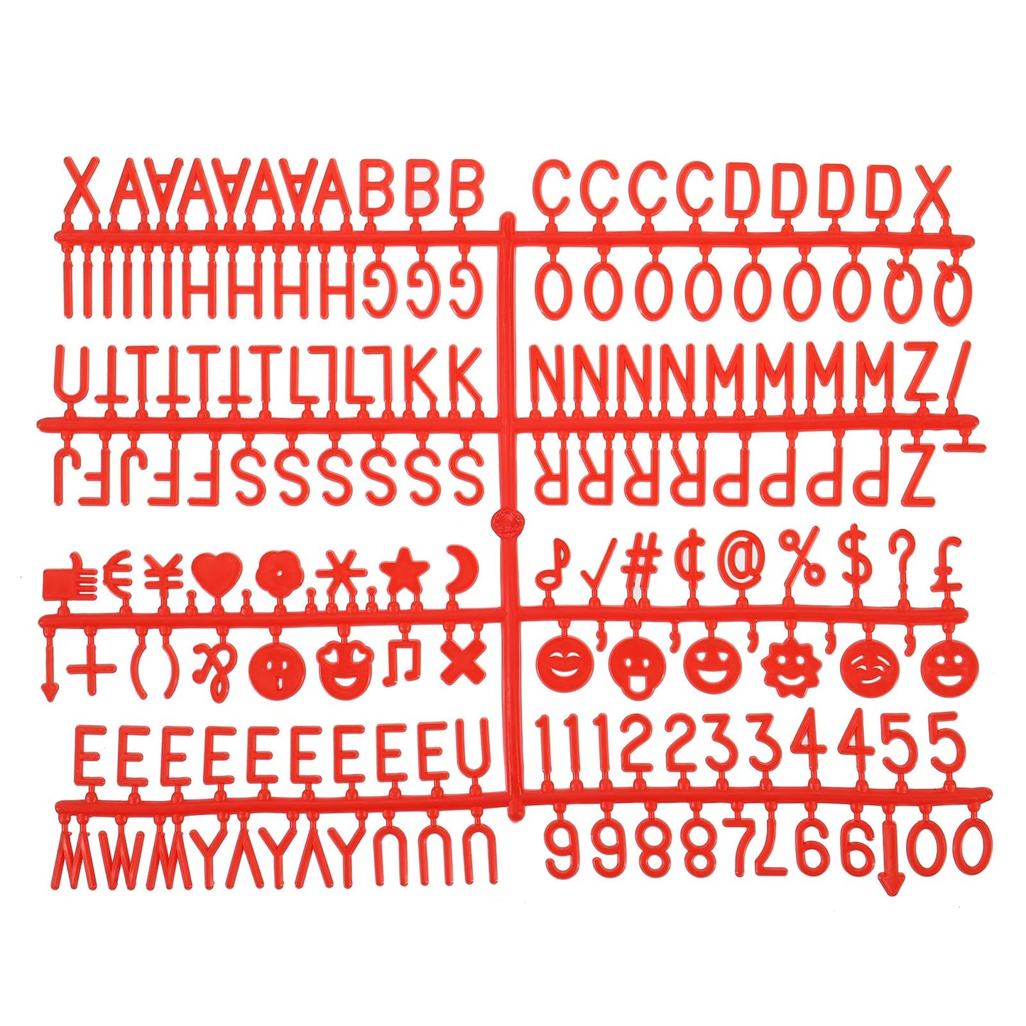 MECCANIXITY 3/4 Inch Letters Set for Felt Letter Board Numbers Symbols Red Alphabet Message Board Changeable for Cafe, Wedding, Birthday