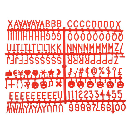 MECCANIXITY 3/4 Inch Letters Set for Felt Letter Board Numbers Symbols Red Alphabet Message Board Changeable for Cafe, Wedding, Birthday