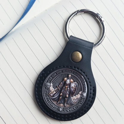 Strugglejewelry 2PCS Premium Leather Christian Challenge Coin Holder - Handmade Keychain for 1.60-Inch Coins - Displays Both Sides of Faith Tokens - Waterproof Scratch-Resistant PVC