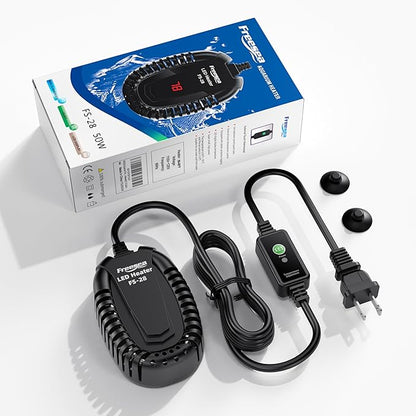 FREESEA Aquarium Fish Tank Heater: 50W Small Submersible Turtle Heater with Adjustable Temperature External Controller for Betta | Saltwater | Freshwater | 1-10 Gallon