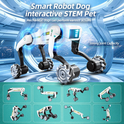 WEACFUS Smart Robot Dog for Kids Ages 6-12, Voice and Remote Control Robotic Pet, 30+ Bionic Actions, All-Terrain Stunt Moves, 25m Range, STEM Toy for Kids