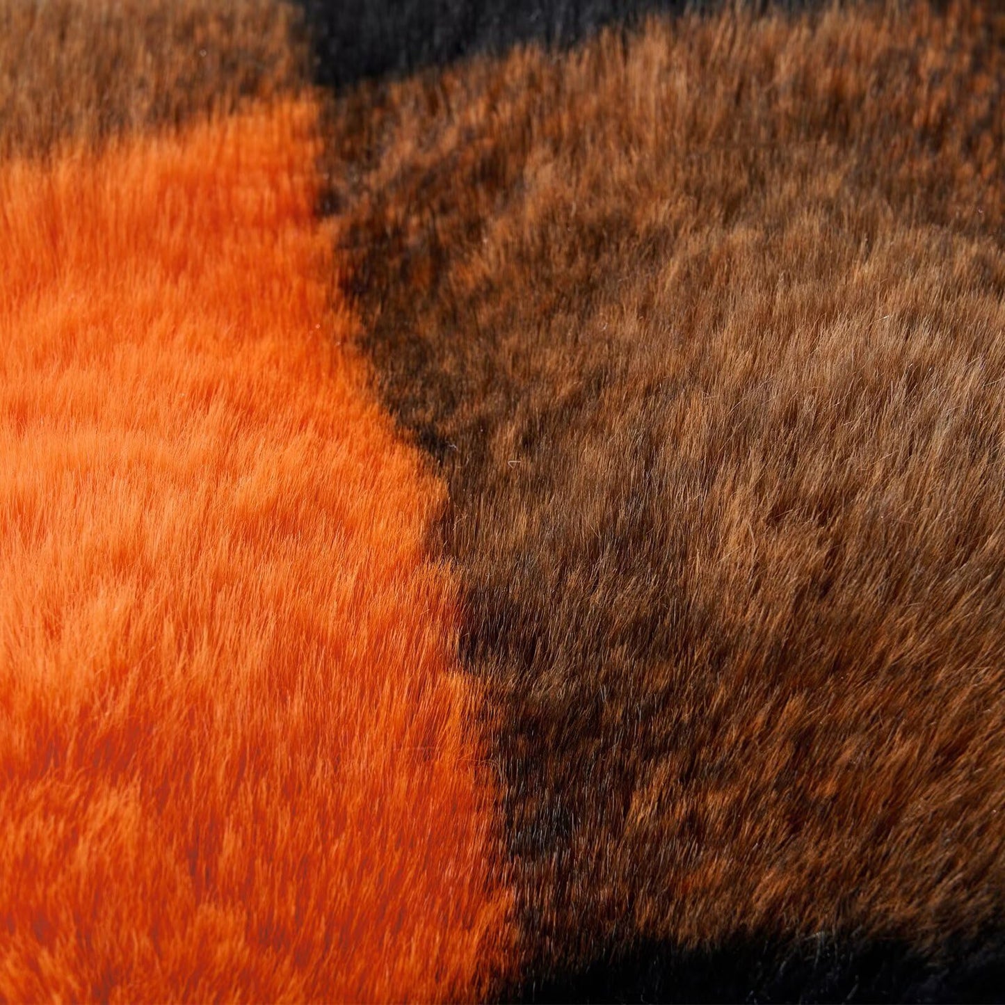 Animebody Set of 2 Faux Fur Cozy Throw Pillow Covers Halloween Decorations Throw Pillows Cushion Pillowcase for Sofa Couch,Orange-Black Grid Print 24 x 24 Inch