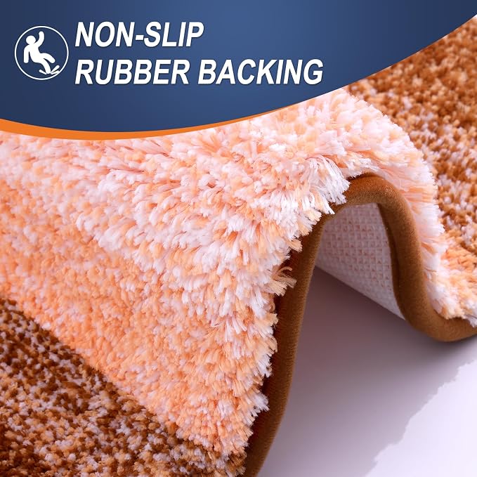 OLANLY Large Bathroom Rugs Mat 44x32, Extra Soft Absorbent Microfiber Bath Rugs, Rubber Backing, Quick Dry, Machine Washable Bath Mat for Bathroom Floor, Tub and Shower, Home Decor Accessories, Orange