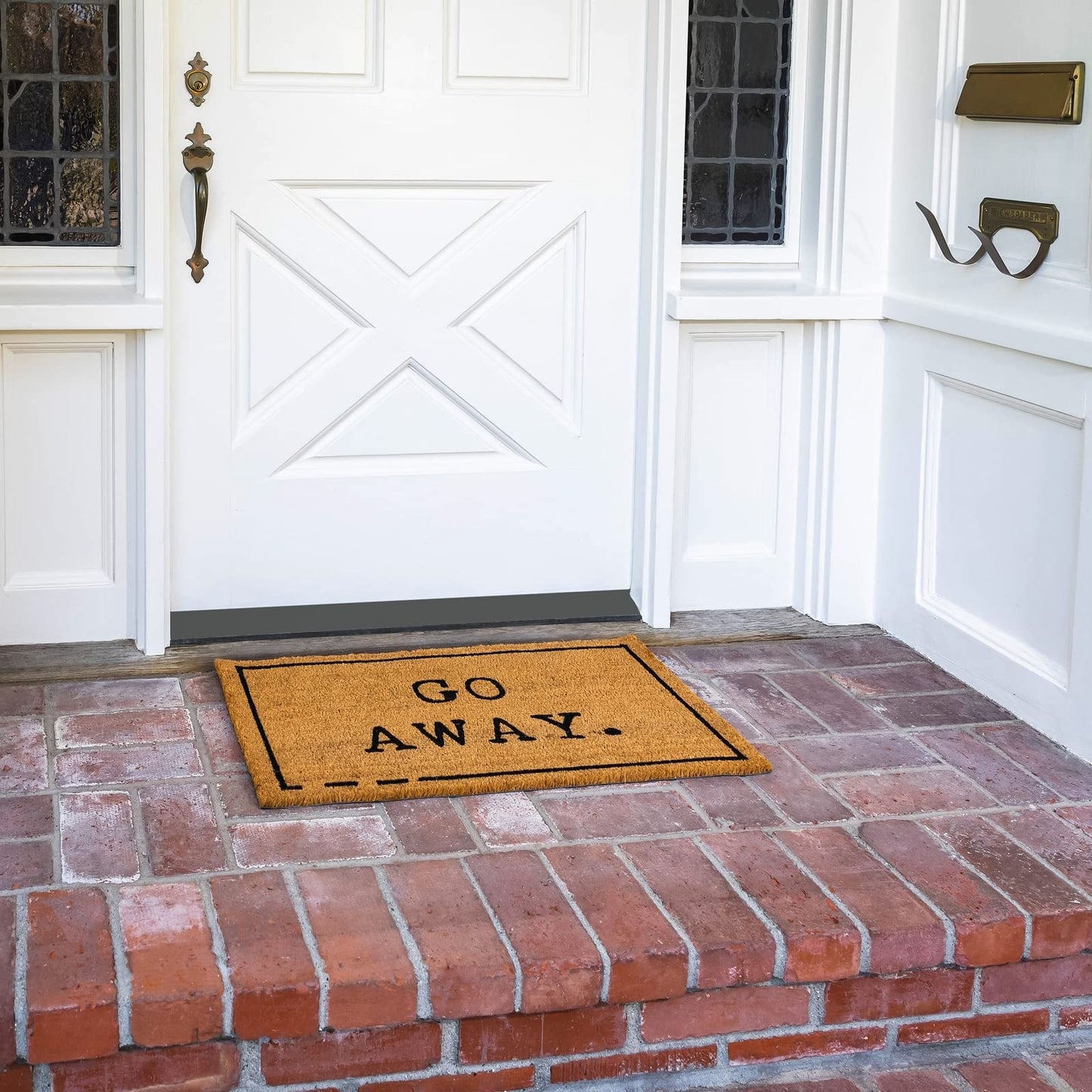 Juvale Go Away Doormat Funny Welcome Mat - 17 x 30 in, Natural Coir - Outdoor Welcome Mat & Doormat Outdoor Entrance