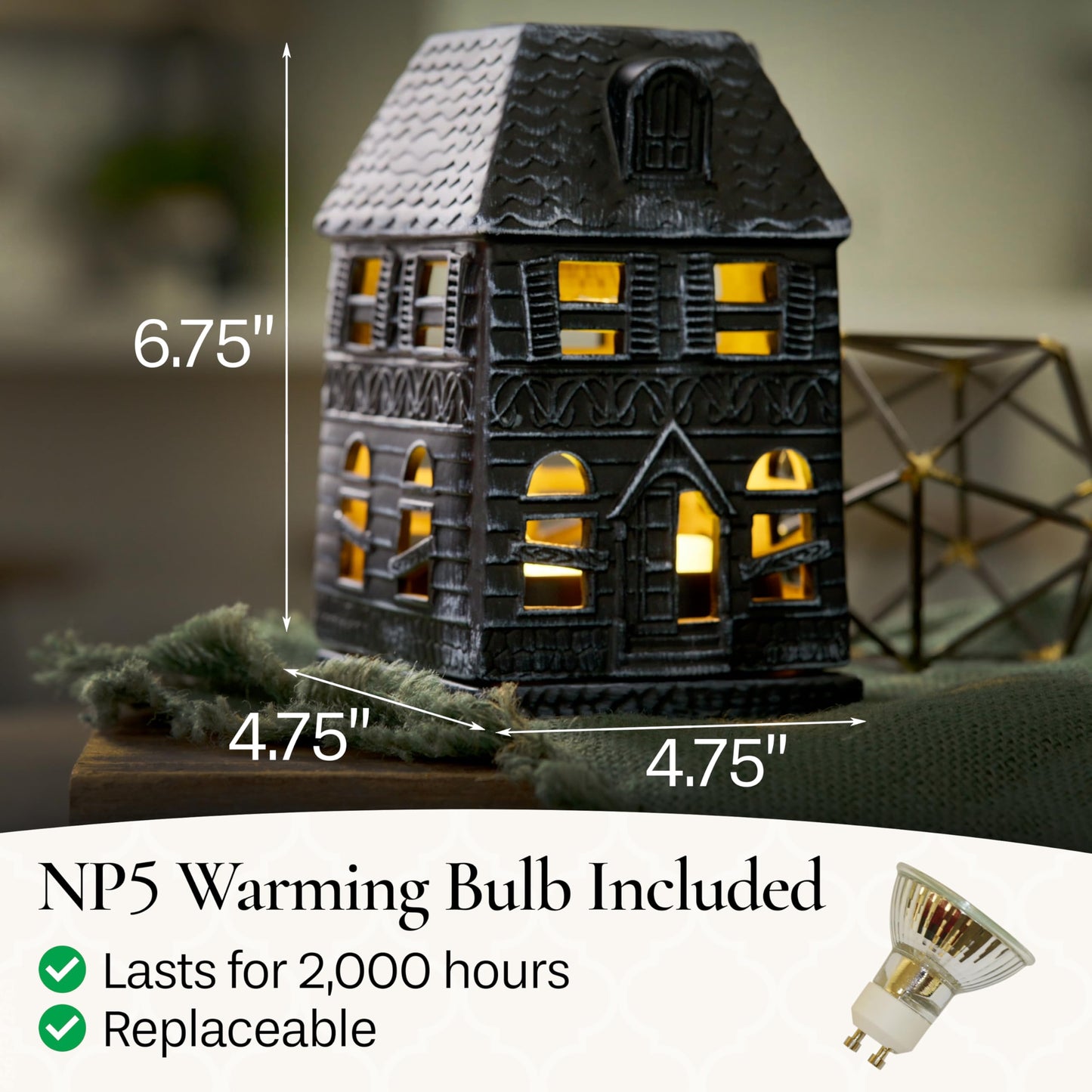 Candle Warmers Etc. Haunted Mansion Canopy Fragrance Warmer – Use with Any Wax Melts